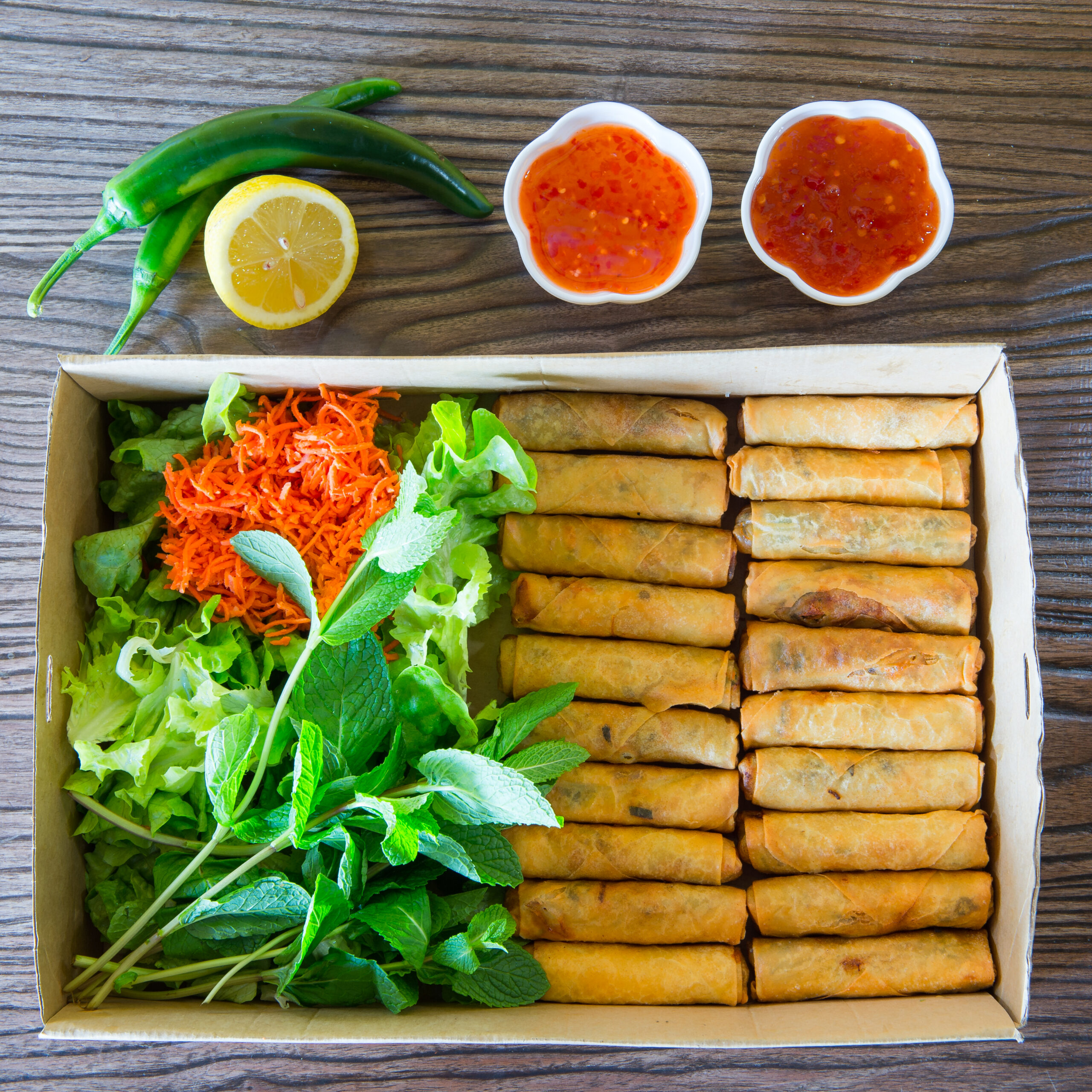 Saigon Summer spring roll catering box