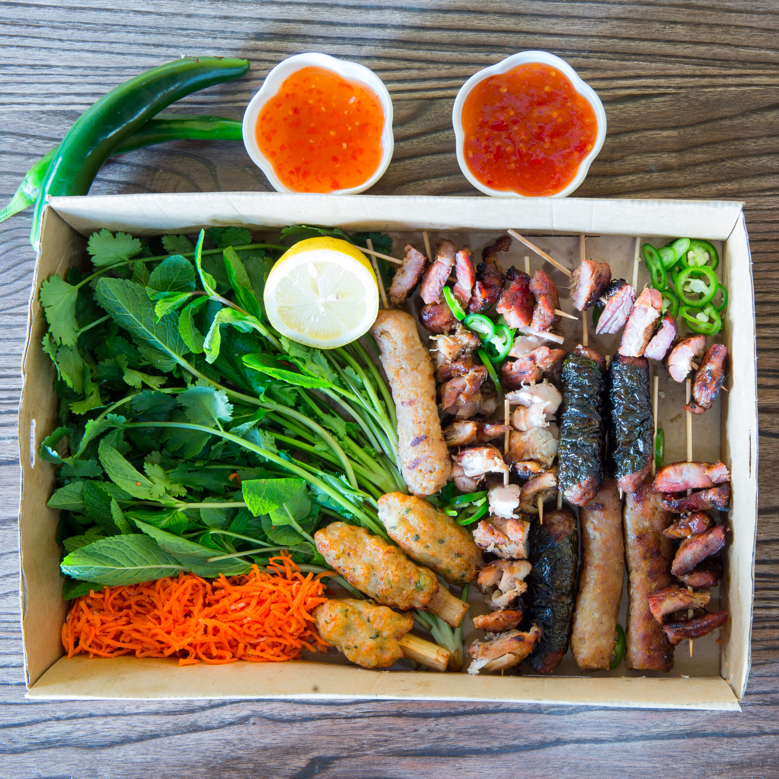 Saigon Summer mixed skewer catering box