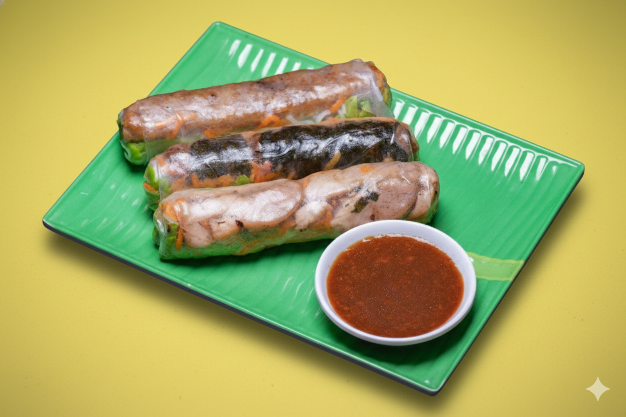 Mixed grilled rice paper rolls